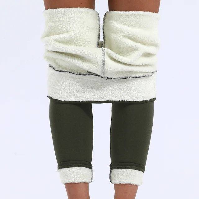 Legging thermique polaire femme vert FleeceLeggings